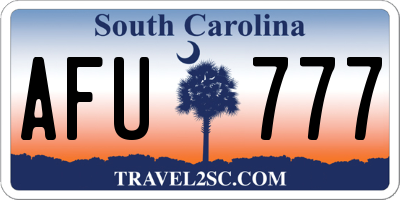 SC license plate AFU777