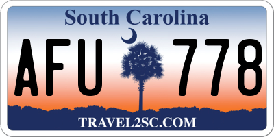 SC license plate AFU778