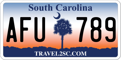 SC license plate AFU789