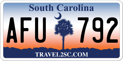 SC license plate AFU792