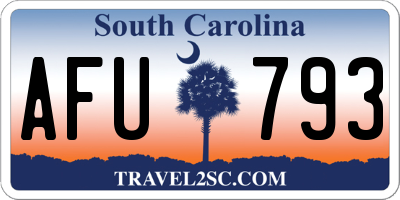 SC license plate AFU793