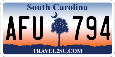 SC license plate AFU794