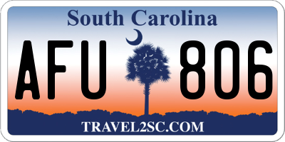 SC license plate AFU806