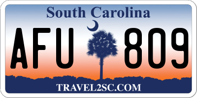 SC license plate AFU809