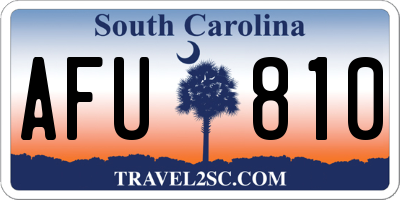 SC license plate AFU810