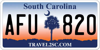 SC license plate AFU820