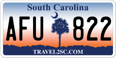 SC license plate AFU822