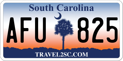 SC license plate AFU825