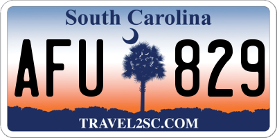 SC license plate AFU829