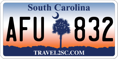 SC license plate AFU832