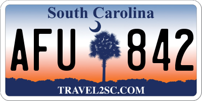 SC license plate AFU842