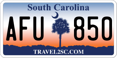 SC license plate AFU850