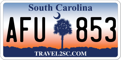 SC license plate AFU853