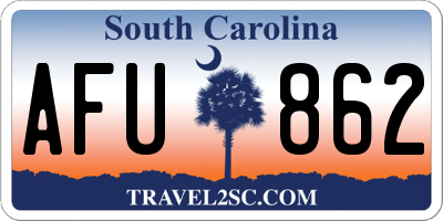 SC license plate AFU862