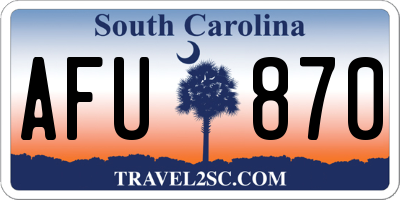 SC license plate AFU870