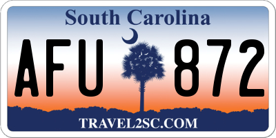 SC license plate AFU872