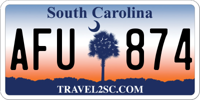 SC license plate AFU874