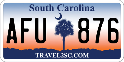 SC license plate AFU876