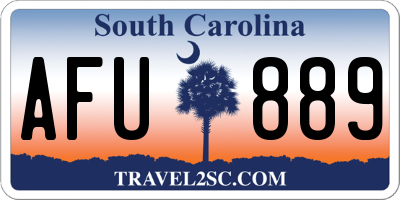 SC license plate AFU889