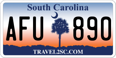 SC license plate AFU890