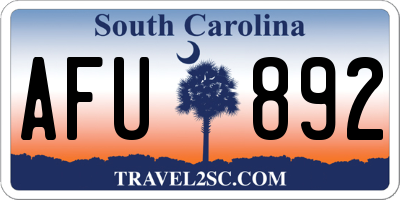 SC license plate AFU892