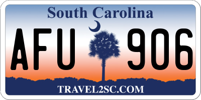 SC license plate AFU906