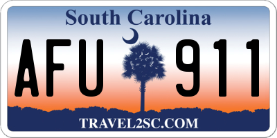 SC license plate AFU911