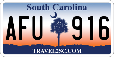SC license plate AFU916