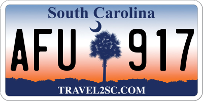 SC license plate AFU917