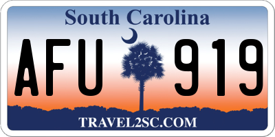 SC license plate AFU919