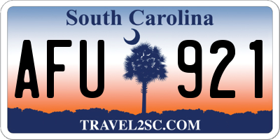 SC license plate AFU921