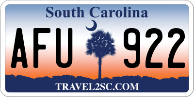SC license plate AFU922