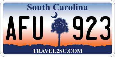 SC license plate AFU923