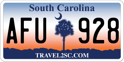 SC license plate AFU928