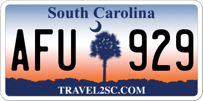 SC license plate AFU929