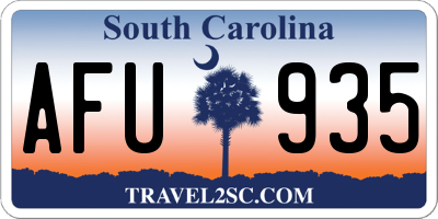 SC license plate AFU935