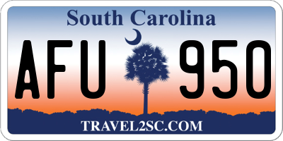 SC license plate AFU950