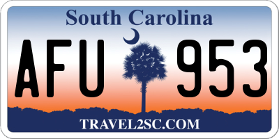 SC license plate AFU953