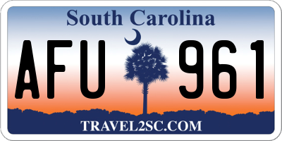 SC license plate AFU961