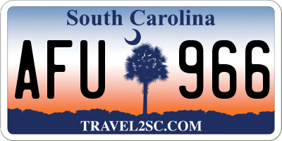 SC license plate AFU966