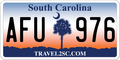 SC license plate AFU976