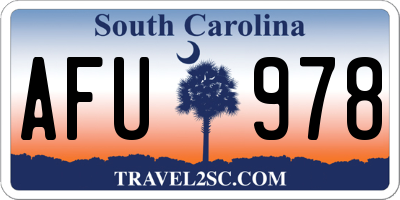 SC license plate AFU978