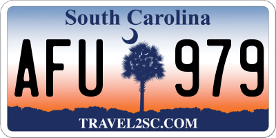 SC license plate AFU979