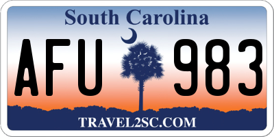 SC license plate AFU983
