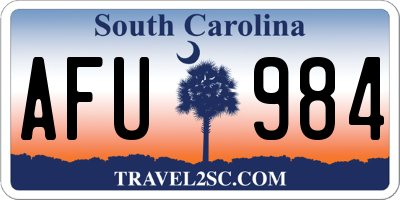 SC license plate AFU984
