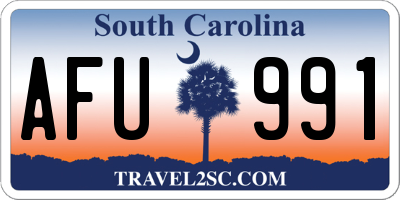 SC license plate AFU991