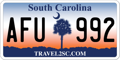 SC license plate AFU992