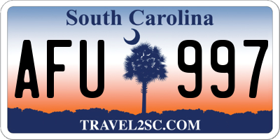 SC license plate AFU997