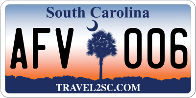 SC license plate AFV006