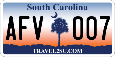 SC license plate AFV007